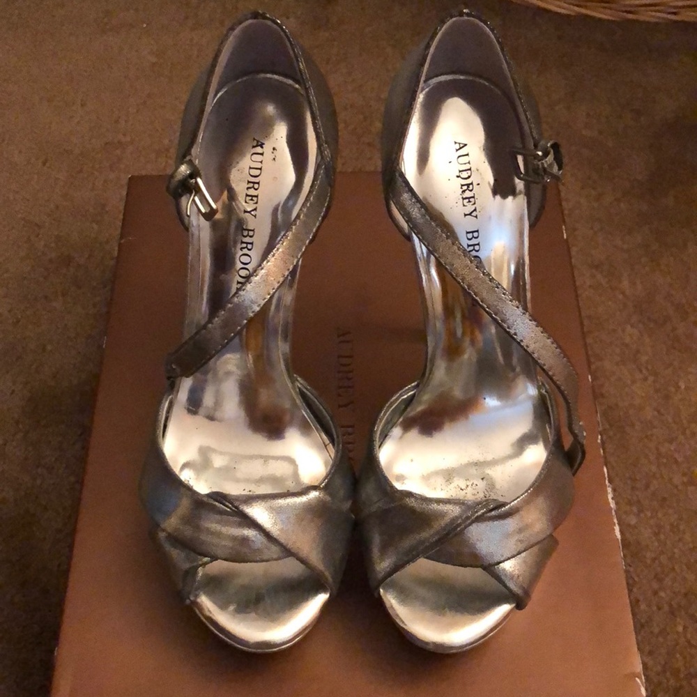 Silver platform heels